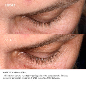 Olaplex Lashbond clear serum texture closeup highlighting lightweight, non-greasy hydration