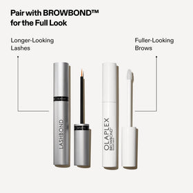 Olaplex Lashbond size comparison in hand conveying compact travel-friendly 4.5 mL