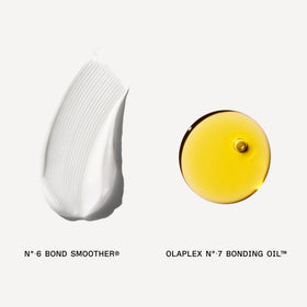 Olaplex duo displayed on bathroom shelf in lifestyle scene suggesting daily styling routine