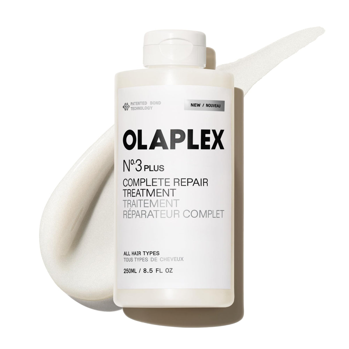 Olaplex front bottle showing product branding and size benefits