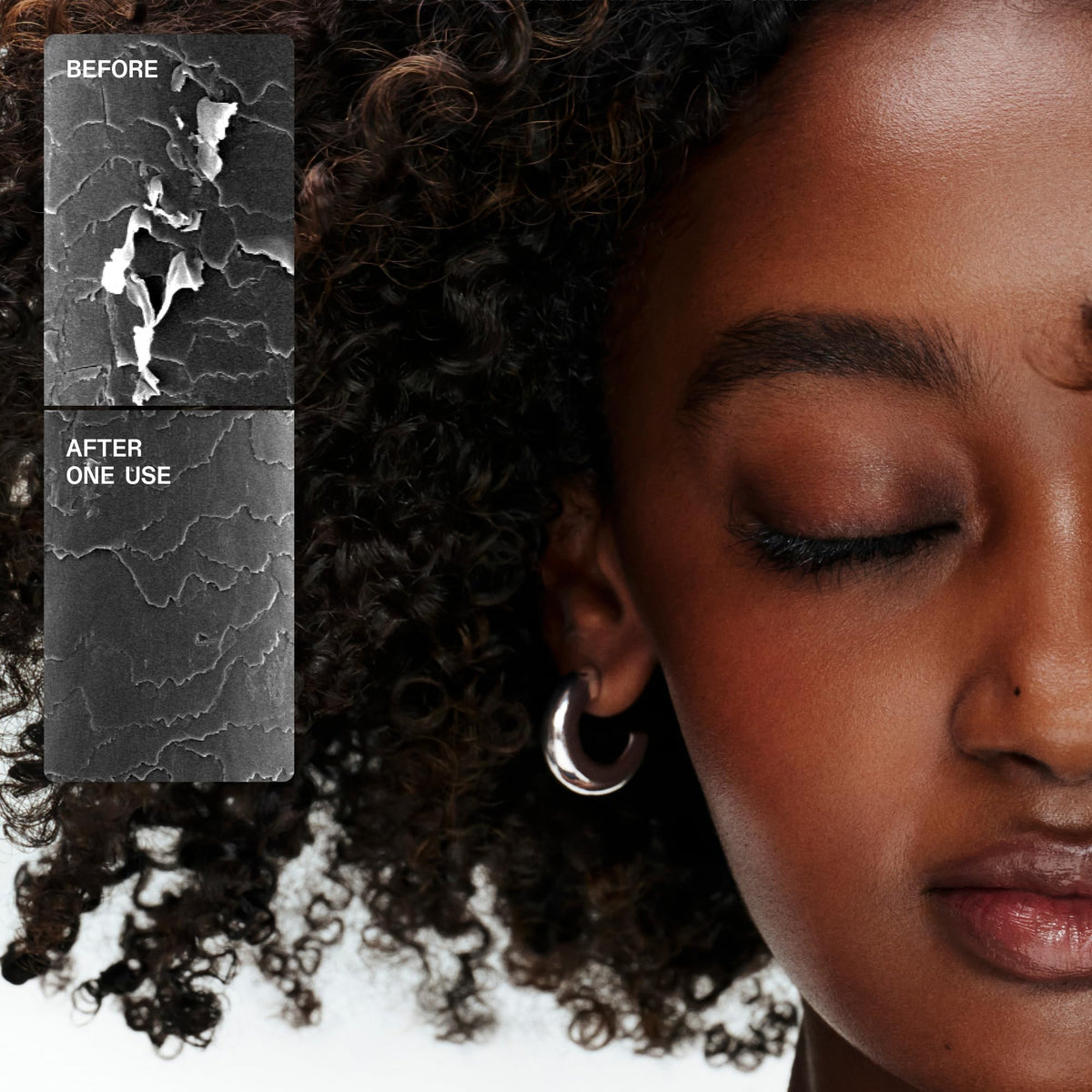 Olaplex N°.3PLUS strand illustration showing bond rebuilding benefits