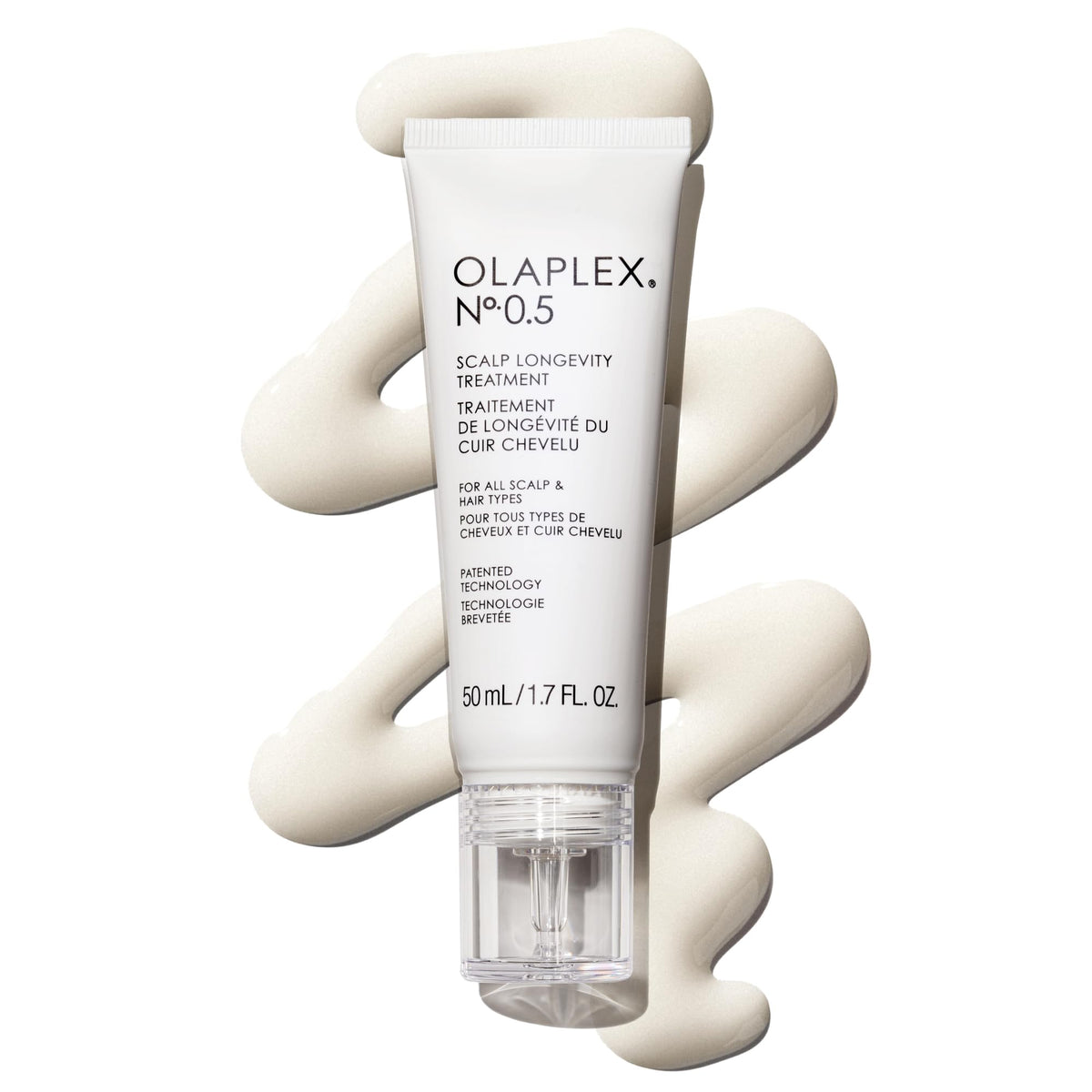 Olaplex Nº. 0.5 front packaging showing bottle and label benefits