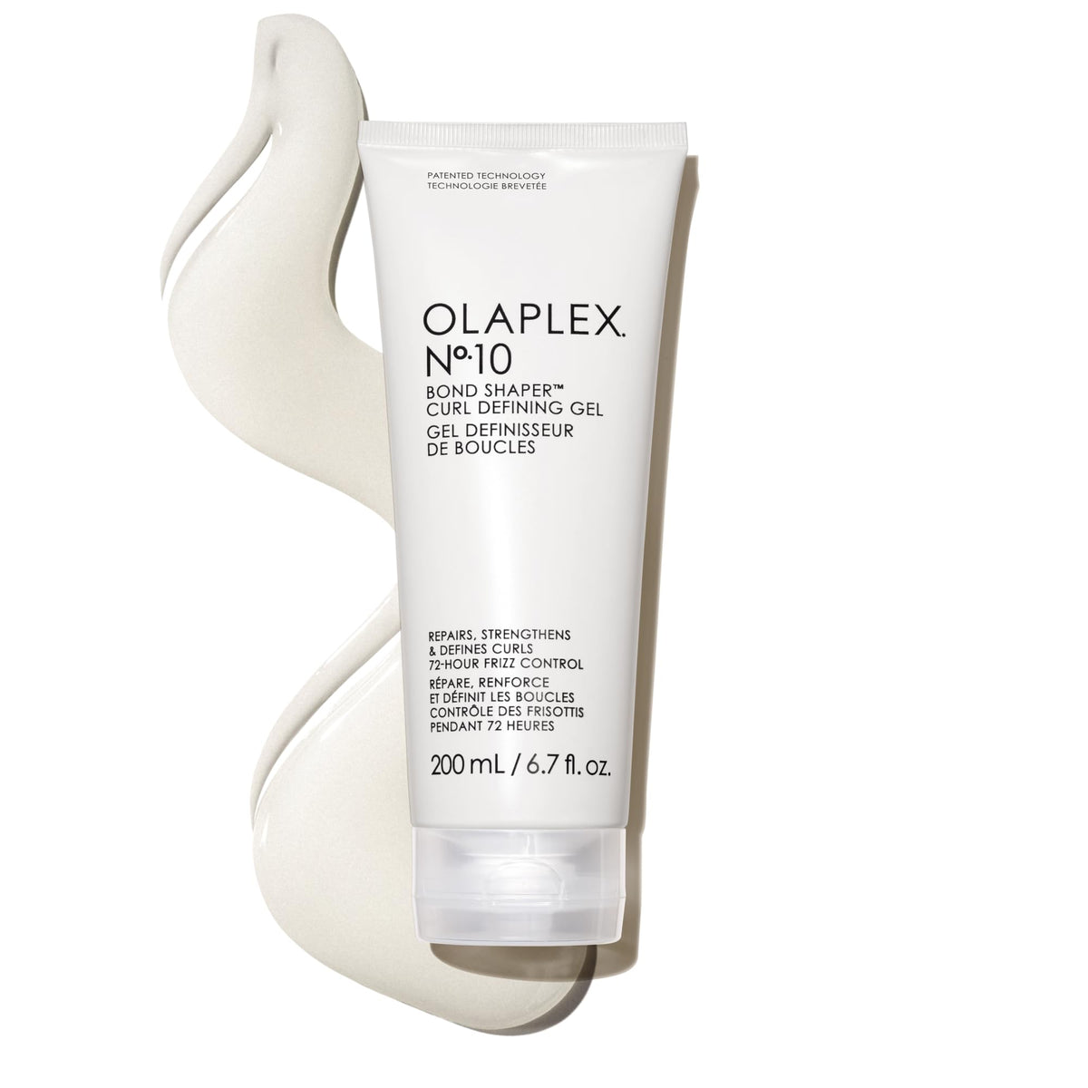 Olaplex Nº.10 front packaging showing product and benefits for defined curls