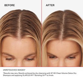 Olaplex Nº.4D ingredient label highlighting rice starch and clays for gentle cleansing