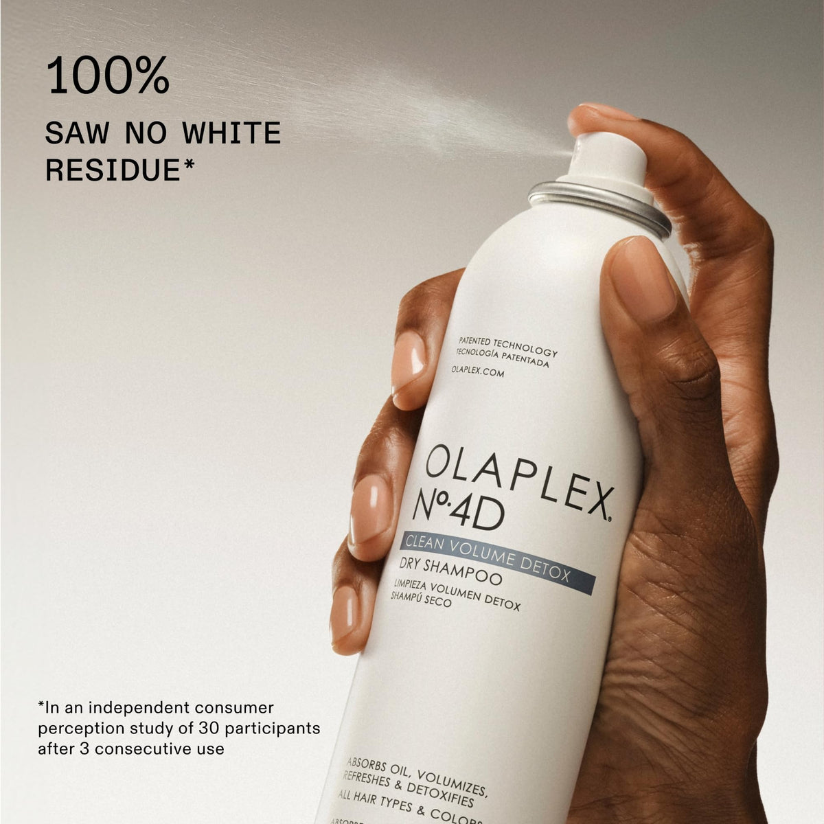 Applying Olaplex Nº.4D directly to scalp to show targeted oil control and lift