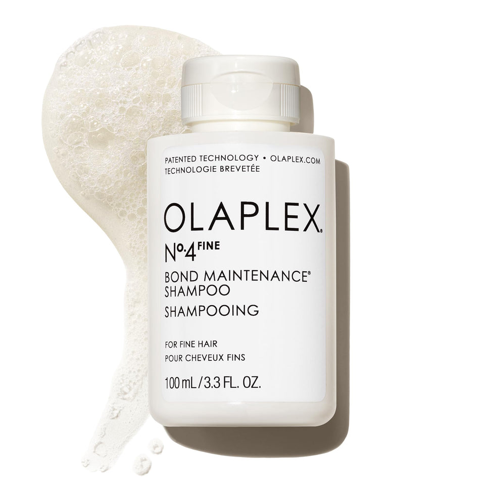 Olaplex Nº.4 FINE front bottle shows label and compact 100ml size for travel