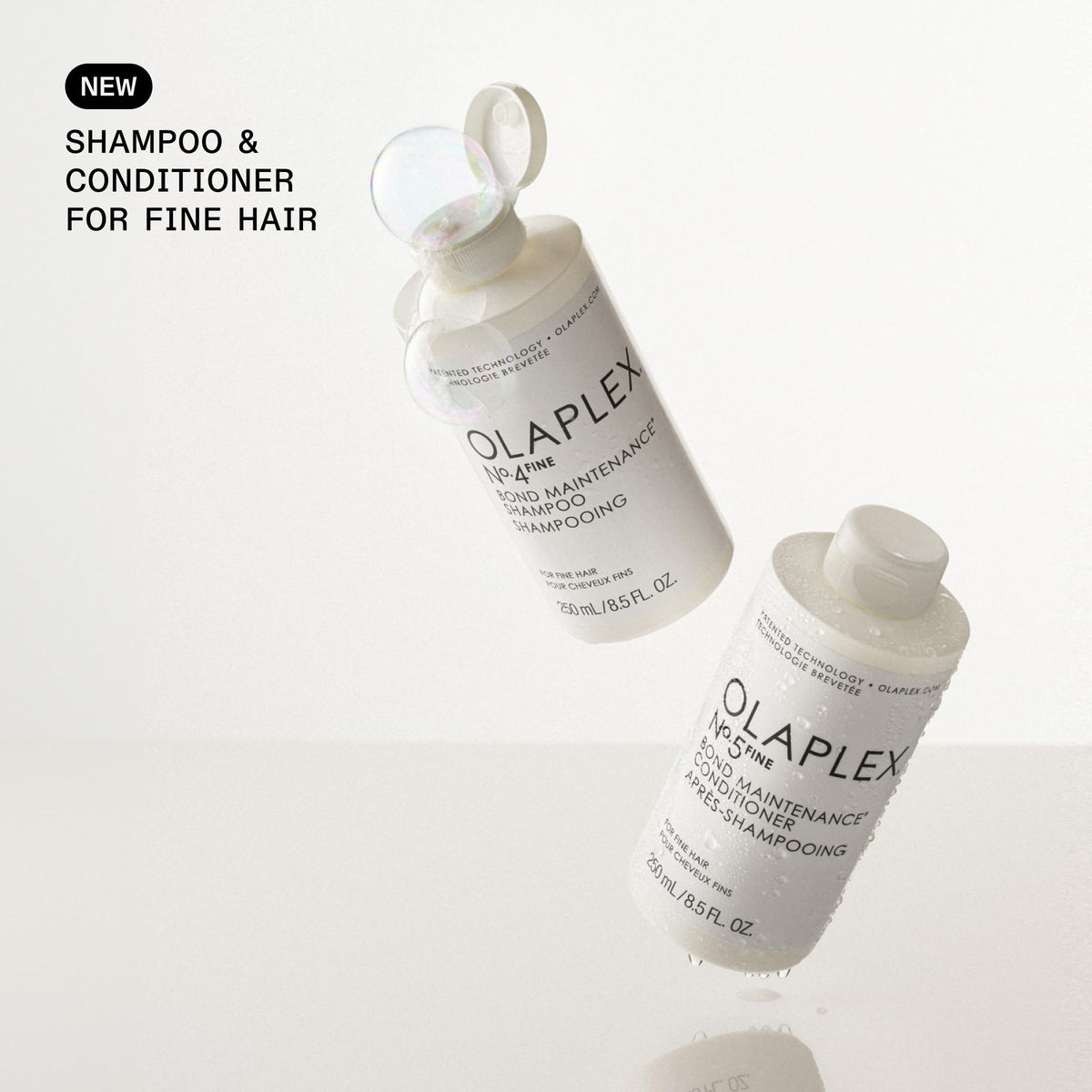Close-up foam texture of Olaplex Nº.4 FINE highlighting gentle, airy lather