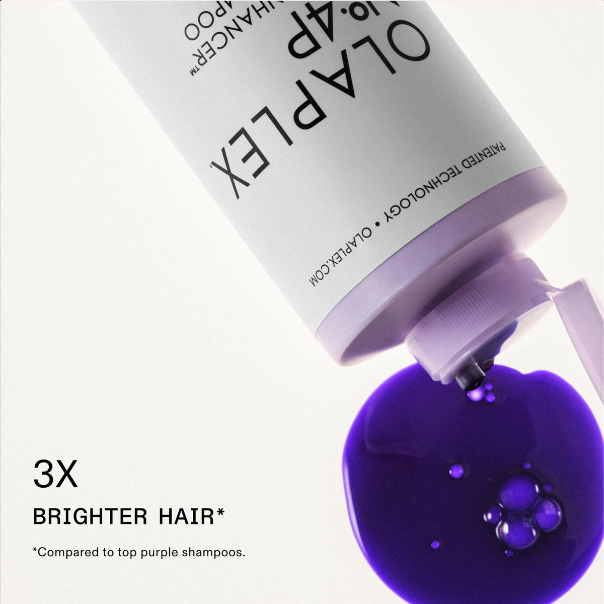 Olaplex pump detail highlighting easy dispensing for controlled purple shampoo usage