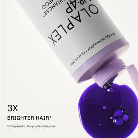 Olaplex pump detail highlighting easy dispensing for controlled purple shampoo usage
