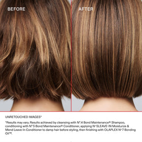 Olaplex Nº.5 results after blow-dry showing smoother, shinier, frizz-controlled hair
