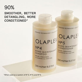 Olaplex No.5 conditioner cream texture demonstrating detangling and softness