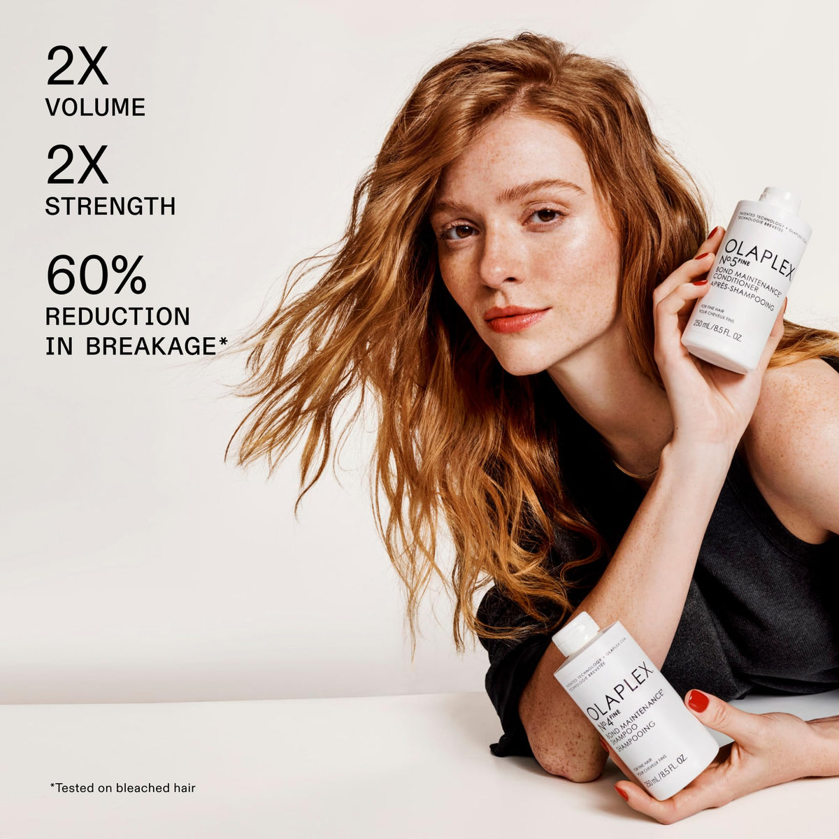 Olaplex Nº.5FINE pump and cap detail highlighting easy dispensing and controlled use
