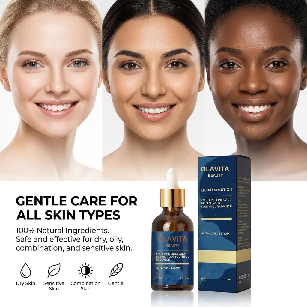 olavita beauty before and after example showing smoother, hydrated skin effect