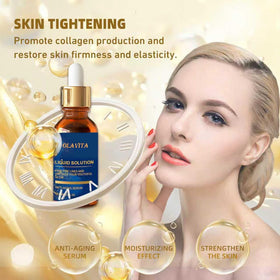 OLAVITA dropper releasing serum, showing lightweight texture benefit
