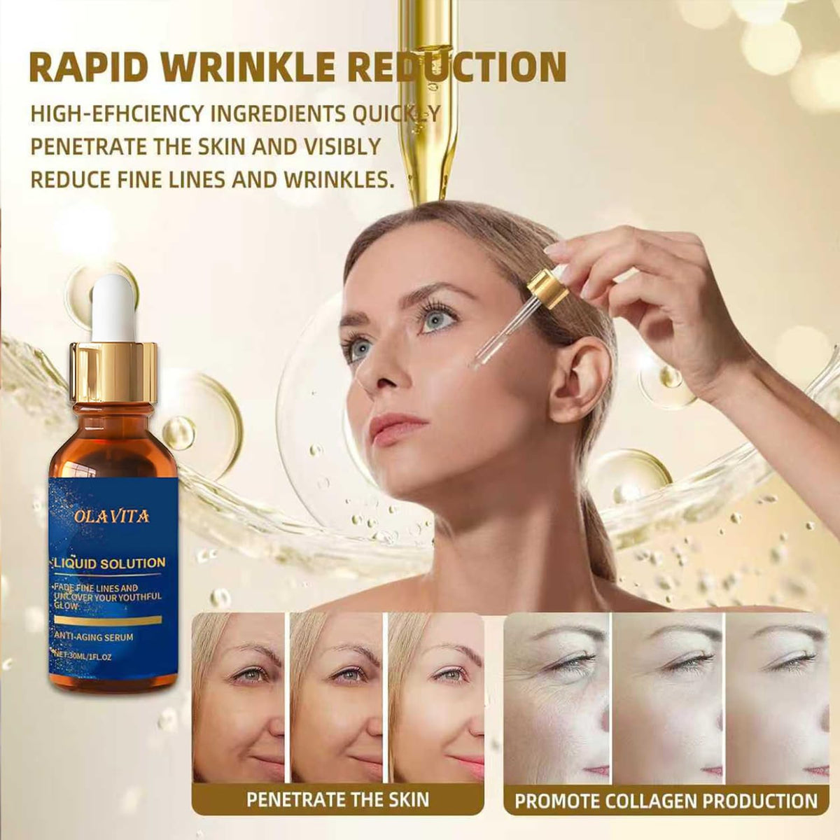 OLAVITA product label close-up, highlighting key ingredients and claims