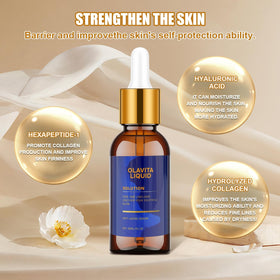 Olavita Liquid smooth serum texture pooling to show lightweight hydration