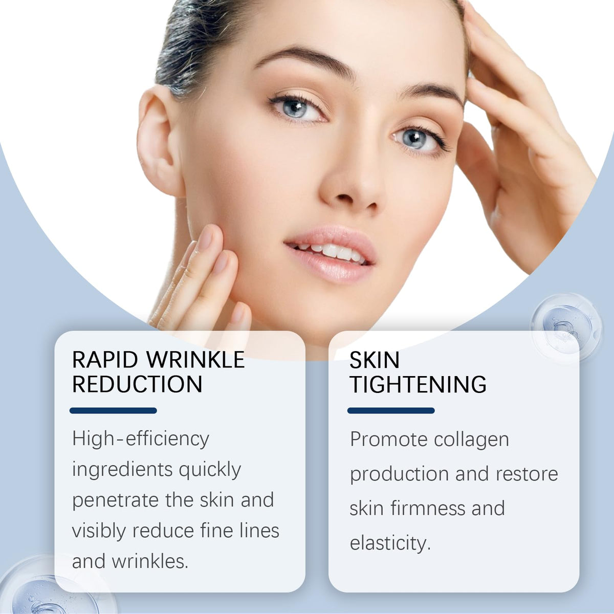 OLAVITA serum being applied to face demonstrating easy absorption