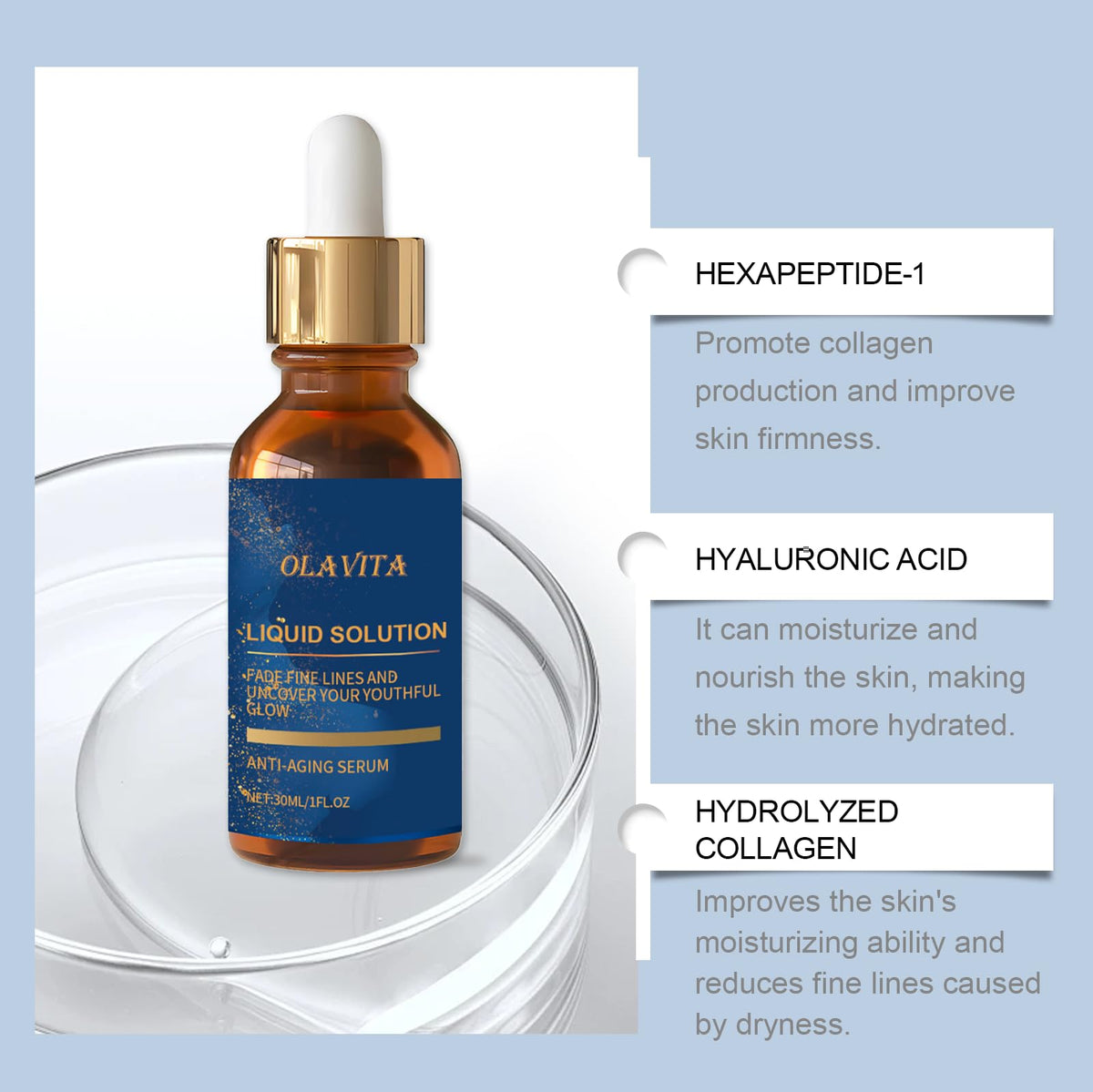OLAVITA ingredient label close-up highlighting vitamins C and E