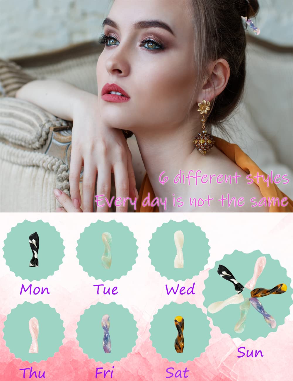 Olawyrae hair stick securing a bun on long hair demonstrating secure hold and elegant look