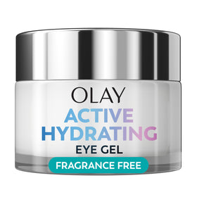 Olay hydrating eye gel front packaging showing product benefit and size