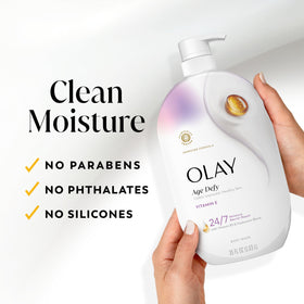 Olay ingredient display with vitamins and lipids supporting barrier repair