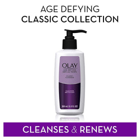 Olay in bathroom setting illustrating routine-friendly convenience