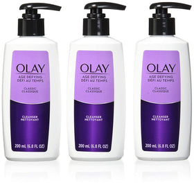 Olay pump front view showing clean packaging and easy dispensing benefit