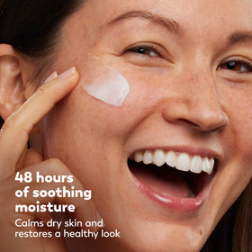 Olay application on hand demonstrating quick absorption and non-greasy feel