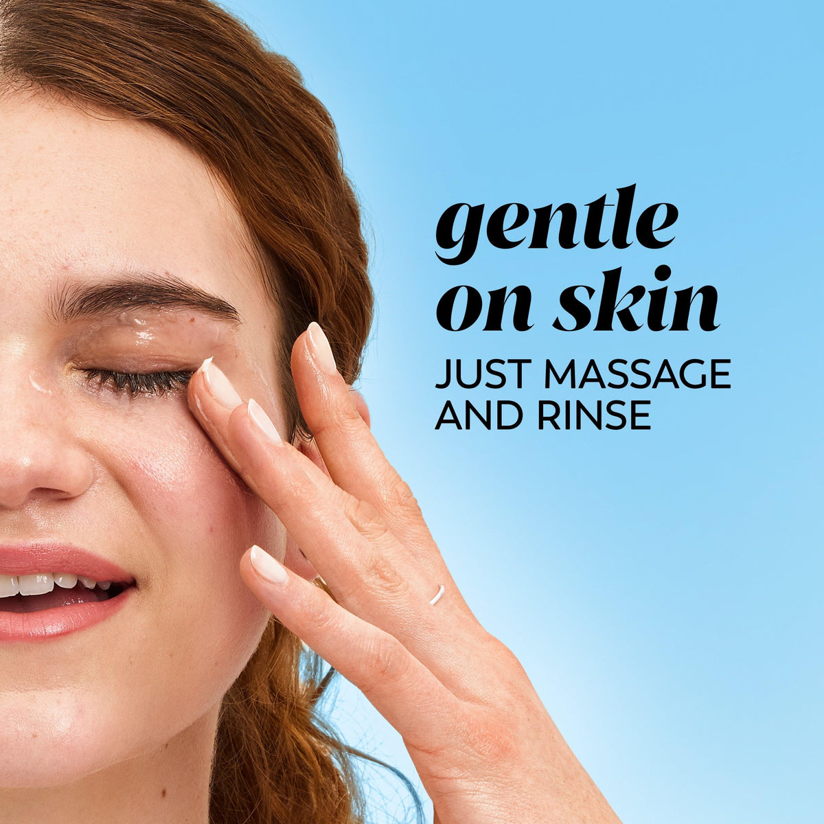 Olay applying balm to dry skin demonstrating easy makeup melting