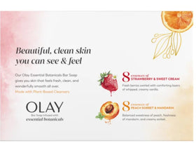 Olay bar close-up texture and embossed logo showing smooth lathering benefit