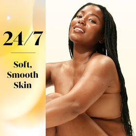 Olay bar lathered in hand demonstrating gentle cleanse and soft skin