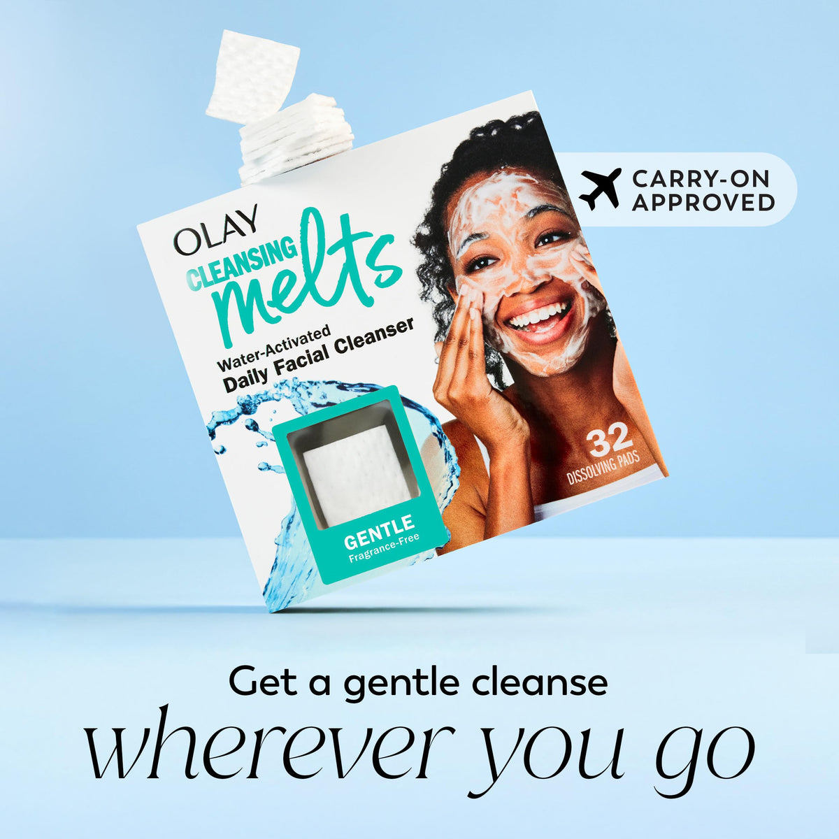 Olay lifestyle bathroom setup illustrating daily routine convenience