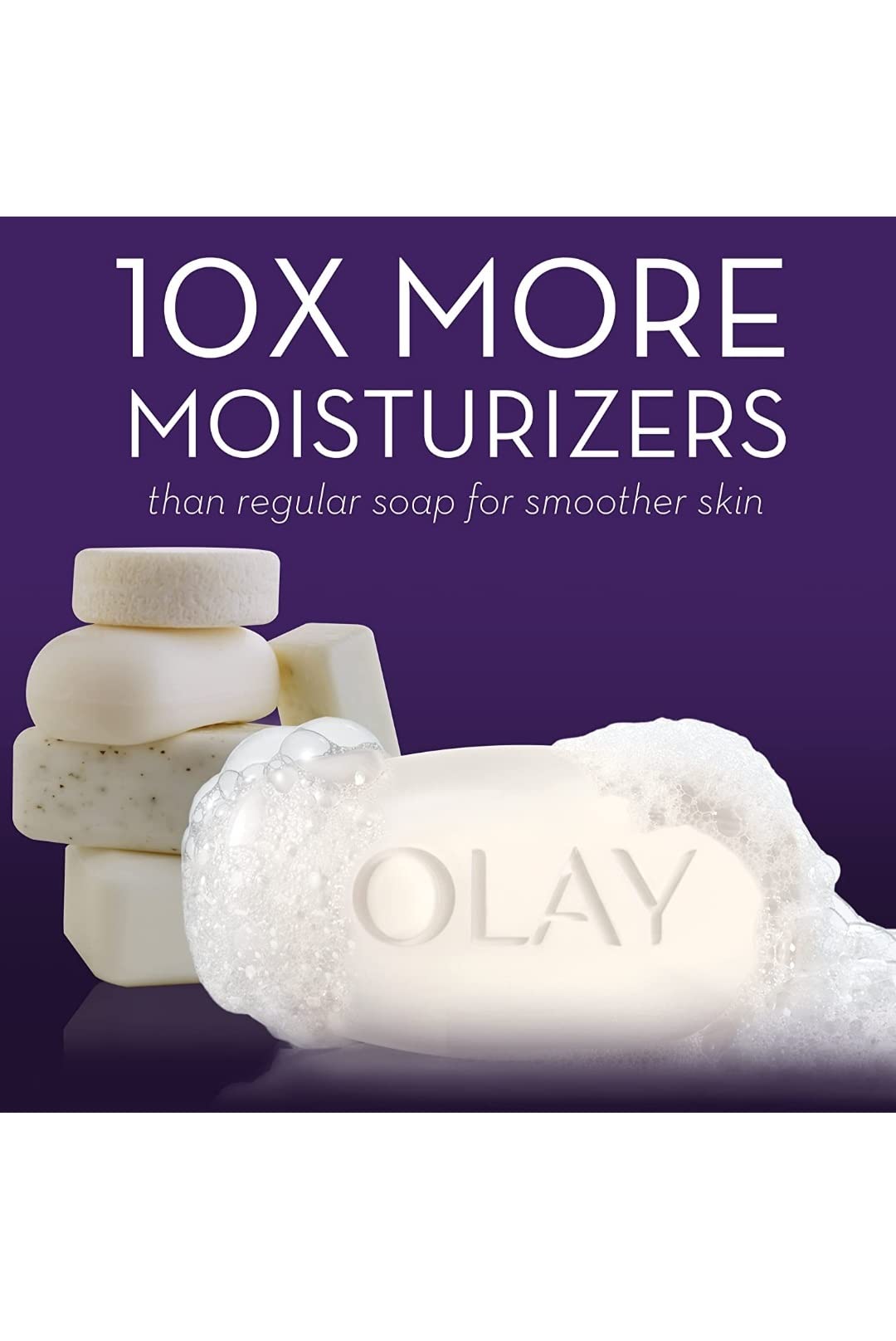 Olay beauty bar on shower shelf in bathroom showing daily hydration