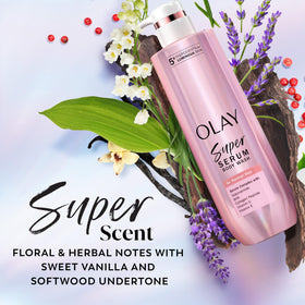 Before and after skin texture visual showing Olay improving smoothness