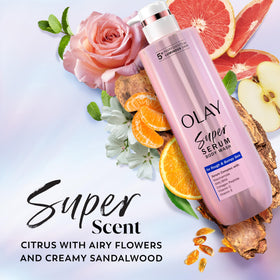 Olay before and after arm comparison showing visibly smoother, less bumpy skin