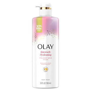 Olay front bottle showing label and hydration benefits