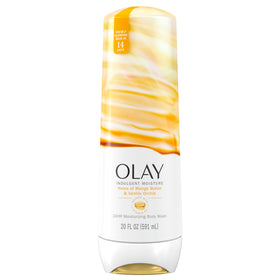 Olay front bottle showing label and moisturizing benefits