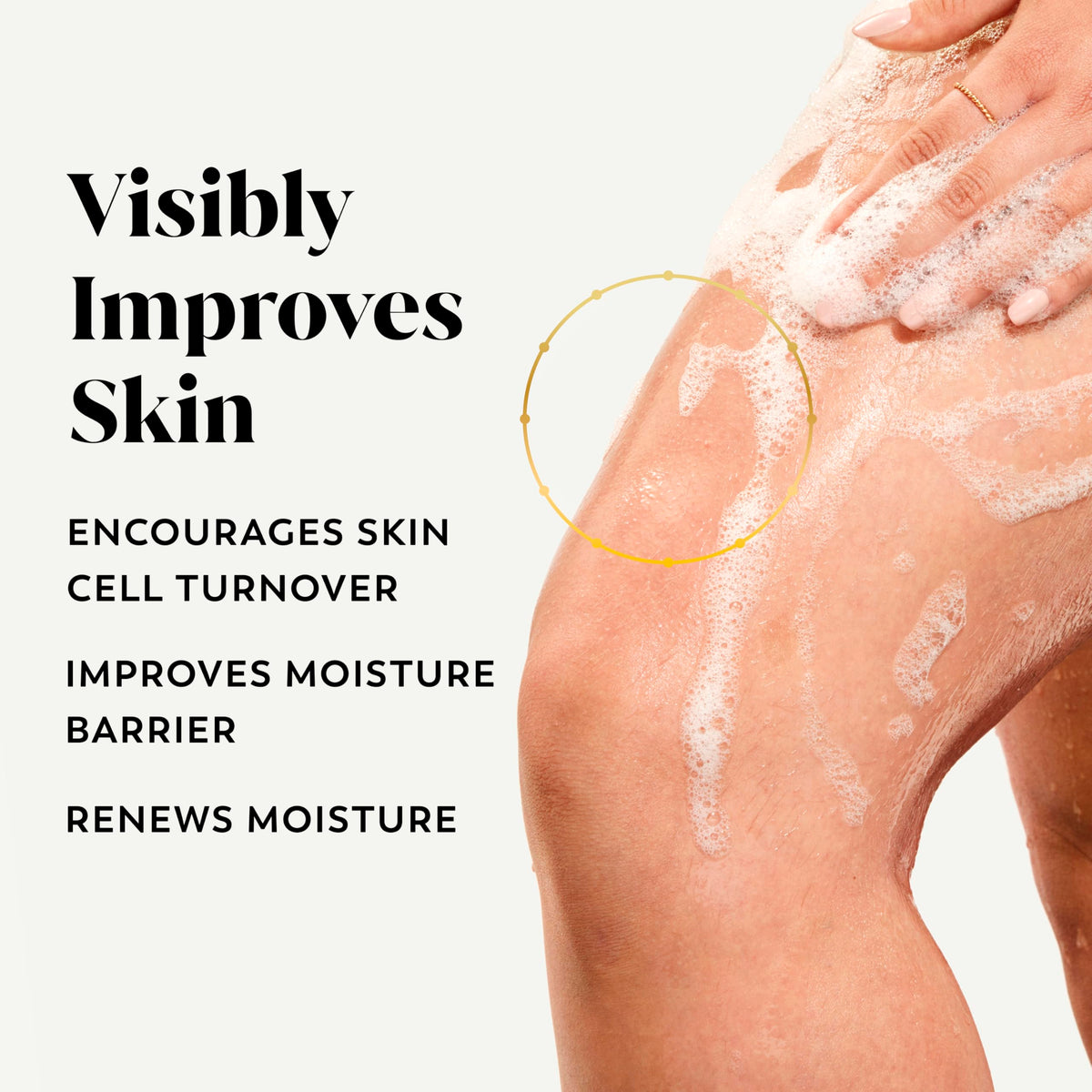 Olay pump dispensing body wash highlighting convenient controlled dispense