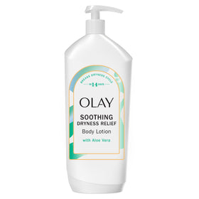Olay bottle front view showing aloe scent and hydrating benefits