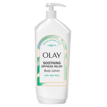 Olay bottle front view showing aloe scent and hydrating benefits