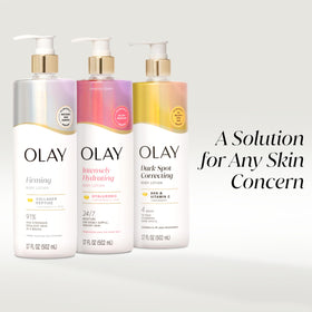 Olay bottle styled on bathroom shelf suggesting everyday routine integration