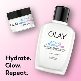 Olay bottle on bathroom shelf staged for daily routine convenience
