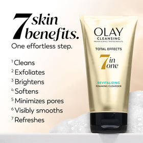 Olay Total Effects bottle next to ruler showing 5 fl oz scale