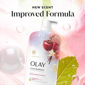 Olay in-shower use showing gentle cleansing and quick rinse
