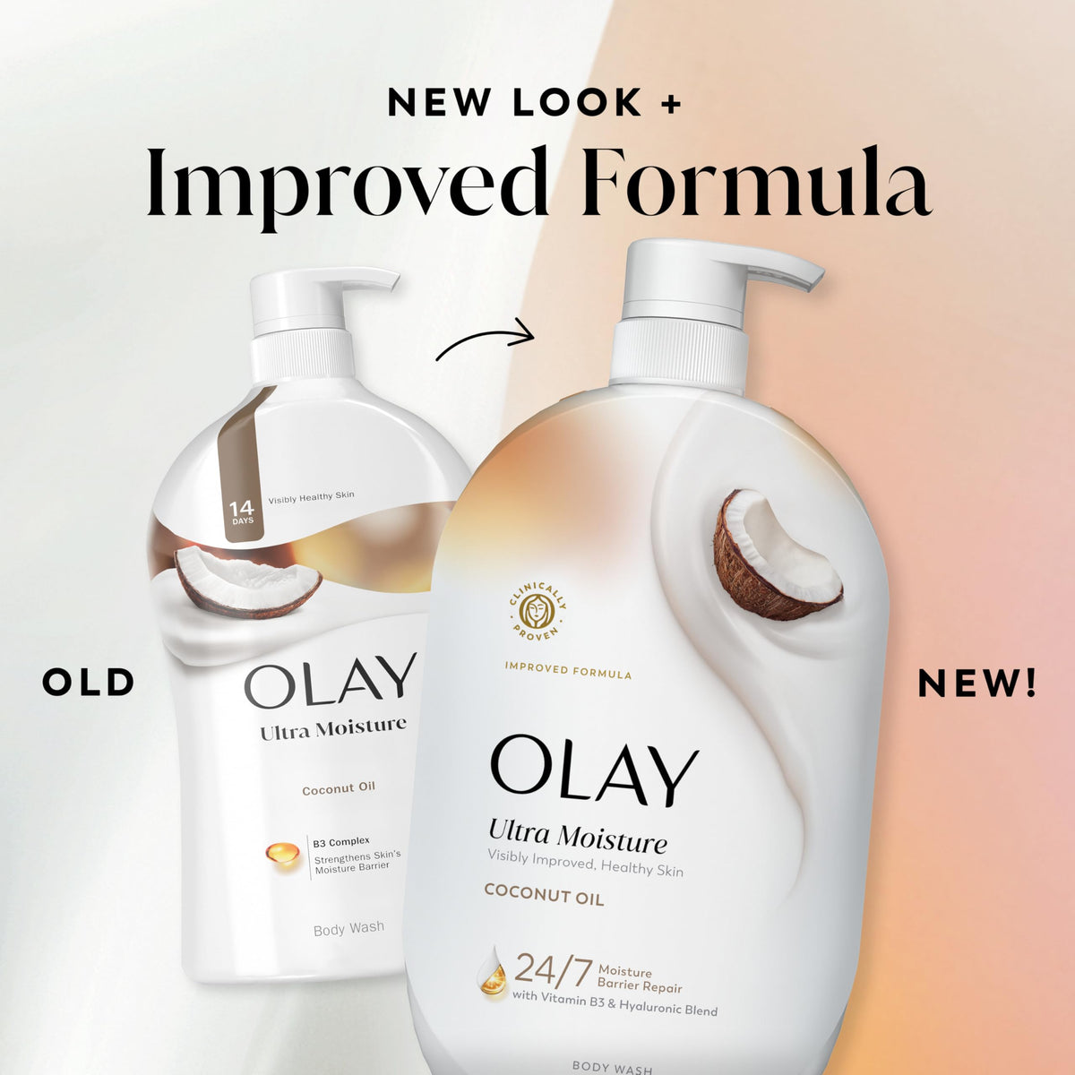 Olay coconut oil ingredient photo highlighting natural scent and skin nourishment