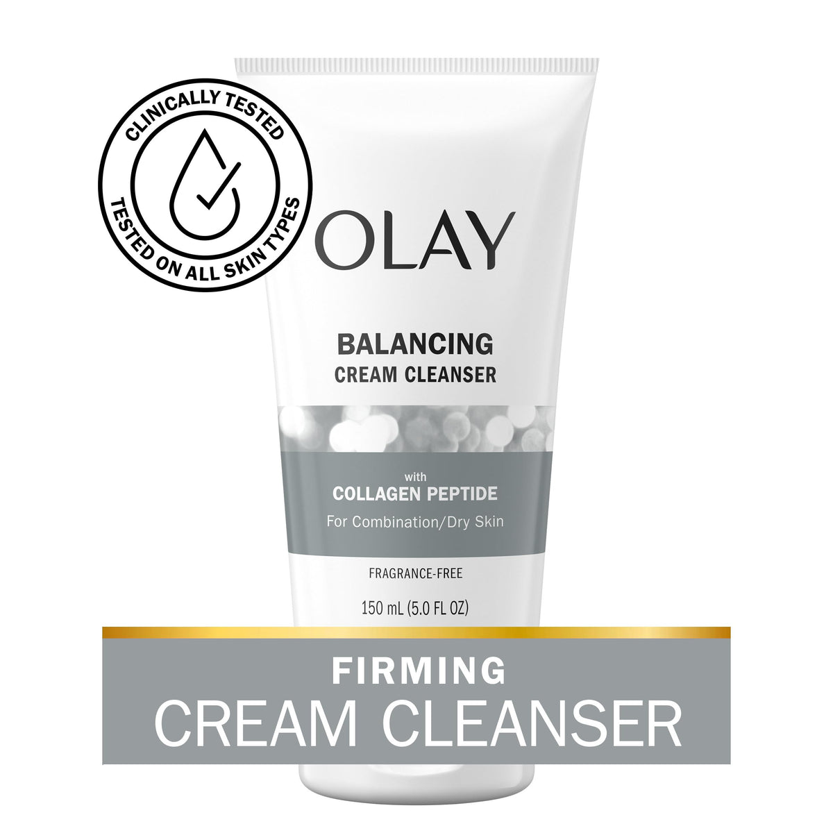 Olay pump dispensing creamy cleanser for easy hygienic application