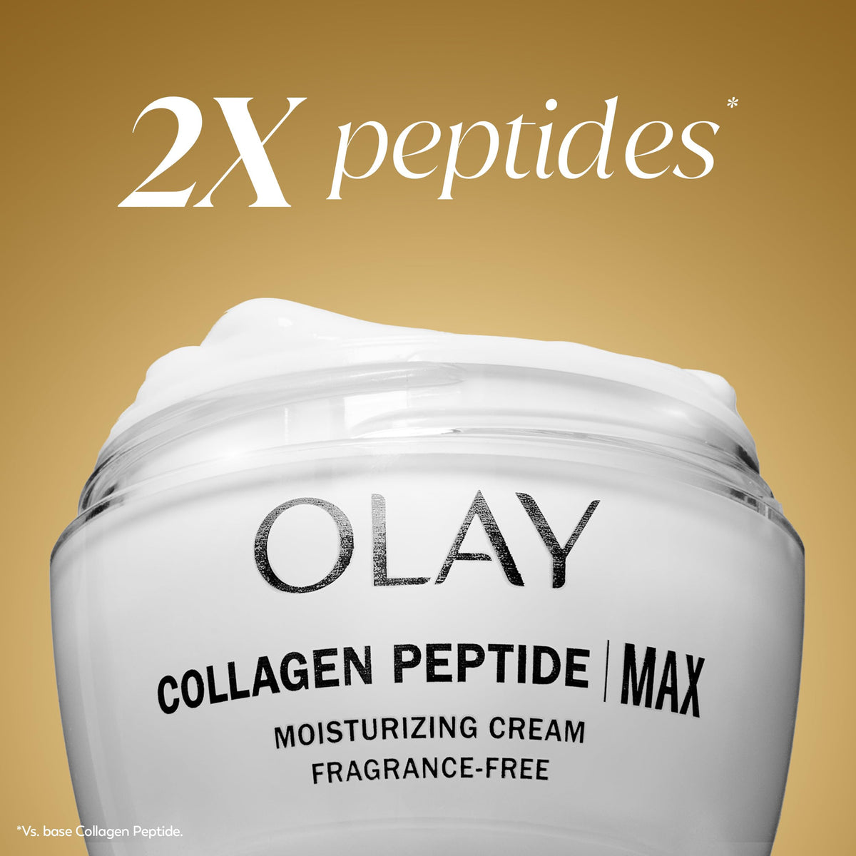 Close label view on Olay jar with clean-formula icons for reassurance