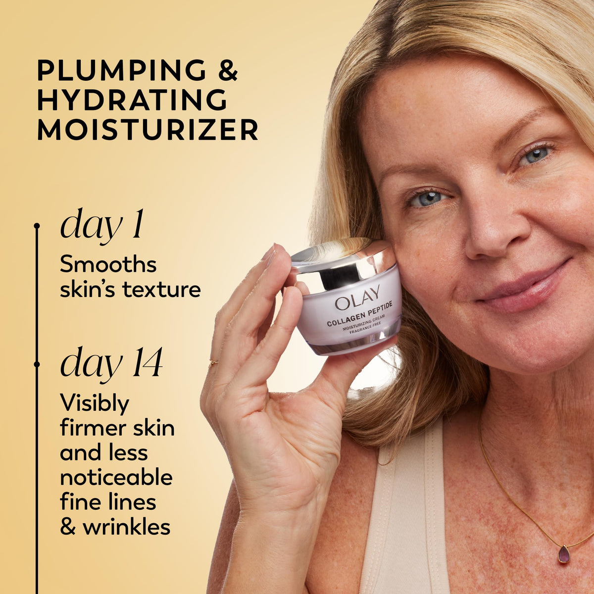 Olay open jar texture showing lightweight cream and fast absorption benefit