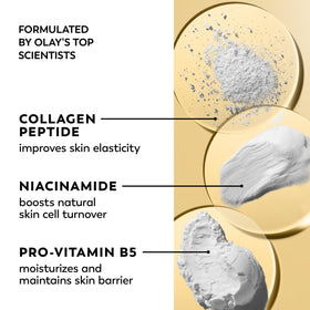 Olay cream on fingertip demonstrating quick application and non-greasy benefit