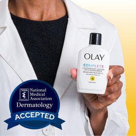 Olay applied on hand to show quick absorption and smooth finish